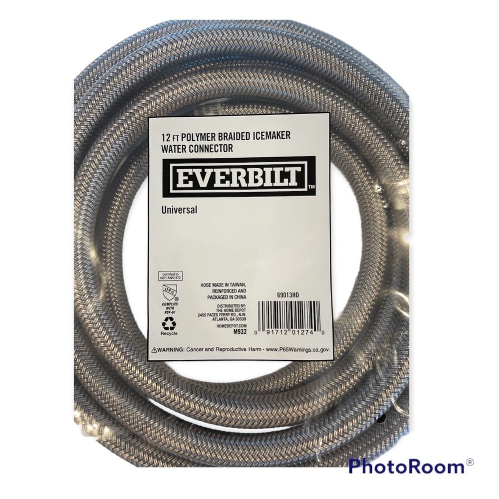 12ft Polymer Braided Icemaker Water Connector